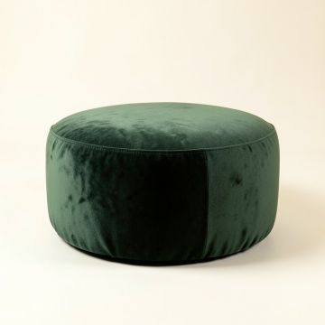 Cecillia 13.4 '' Velvet Round Pouf Ottoman (synthetic illustration; no displayed measurements)