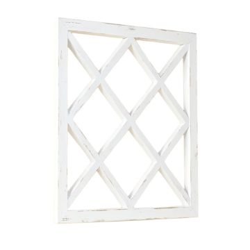 Distressed White Geometric Window Cutout Wall Décor
