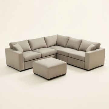 Mccoole 123.5 '' Wide Left Hand Facing Modular Sectional With Ottoman (synthetic illustration; no displayed measurements)
