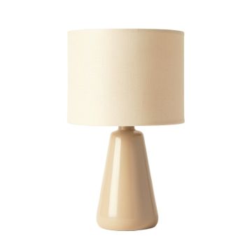 Fern Crest Table Lamp With A Plain Fabric Shade - Beige