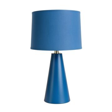 Glen Crossing Table Lamp With A Plain Fabric Shade - Blue
