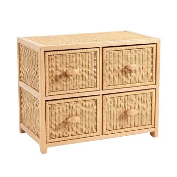 Resin Rattan 4 Drawer Storage Chest