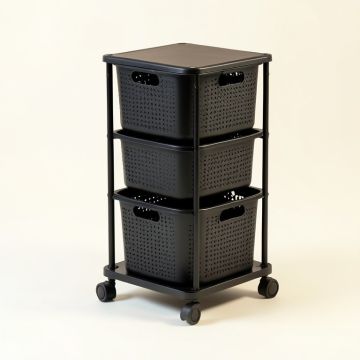 Rolling Laundry Storage Cart (synthetic illustration; no displayed measurements)