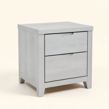 Pacey 2 - Drawer Solid Wood Nightstand In Light Gray (synthetic illustration; no displayed measurements)