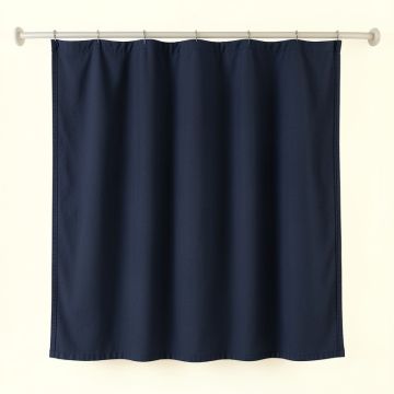 Vale Canyon Shower Curtain Hanging Flat From A Plain Rod - Navy (synthetic illustration; no displayed measurements)