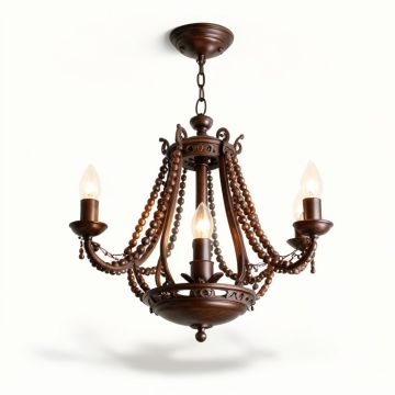 Mosig 4 - Light Lantern Empire Chandelier With Beaded Accents (synthetic illustration; no displayed measurements)