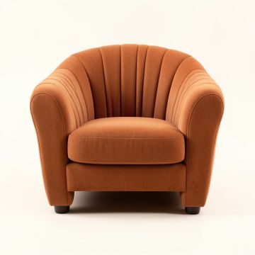 Brook Brook Upholstered Armchair - Terracotta (synthetic illustration; no displayed measurements)