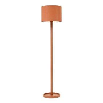 Hazel Arc Floor Lamp With A Plain Fabric Shade