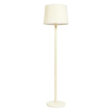 Heath Brook Floor Lamp With A Plain Fabric Shade - Cream