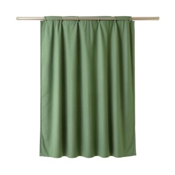Dawn Canyon Shower Curtain Hanging Flat From A Plain Rod - Green