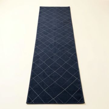 Field Bend Narrow Runner Rug - Navy (synthetic illustration; no displayed measurements)