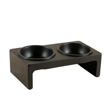 Dawn Field Pet Feeding Stand With Two Plain Empty Bowls - Black