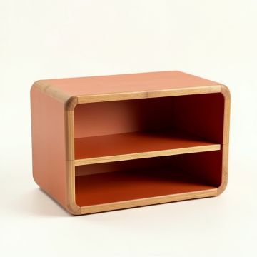 Meadow Bend Low Toy Storage Unit - Terracotta (synthetic illustration; no displayed measurements)