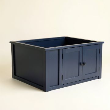 Rowan Falls Empty Furniture-Style Litter Enclosure - Navy (synthetic illustration; no displayed measurements)