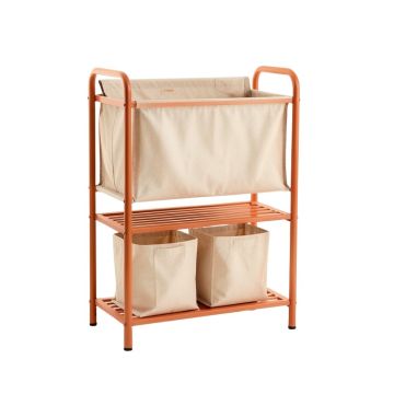 Clay Crest Laundry Sorting Station With Plain Removable Bags - Terracotta