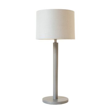 Slate Bend Floor Lamp With A Plain Fabric Shade - Gray