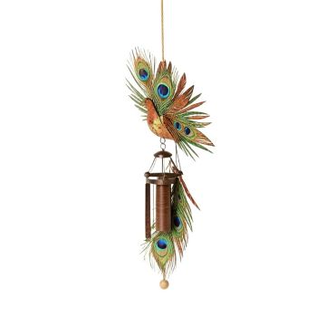 Buswell Art-In-Motion Laser Cut Peacock Metal Spinner Wind Chime