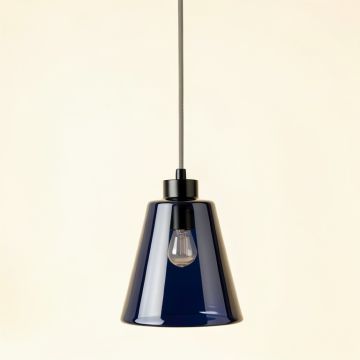 Rowan Bridge Pendant Light Suspended From One Plain Cable - Navy (synthetic illustration; no displayed measurements)