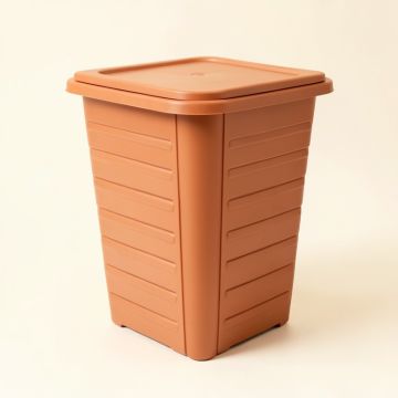 Oak Branch Closed Garden Compost Bin - Terracotta (synthetic illustration; no displayed measurements)