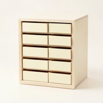 Flint Crest Small-Parts Storage Drawer Cabinet - Cream (synthetic illustration; no displayed measurements)