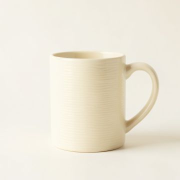 Laurel Branch Ceramic Mug - Cream (synthetic illustration; no displayed measurements)