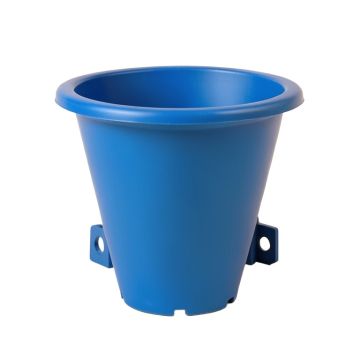 Fern Bluff Empty Railing Planter With Integral Brackets - Blue