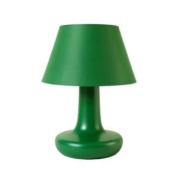 Vale Crest Table Lamp With A Plain Fabric Shade - Green