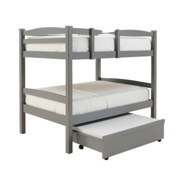 Dubbo Solid Wood Standard Bunk Bed With Trundle