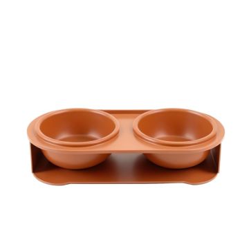 Briar Branch Pet Feeding Stand With Two Plain Empty Bowls - Terracotta