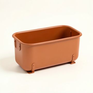 Olive Bluff Empty Railing Planter With Integral Brackets - Terracotta (synthetic illustration; no displayed measurements)