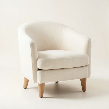 Fern Crest Upholstered Armchair - Cream (synthetic illustration; no displayed measurements)