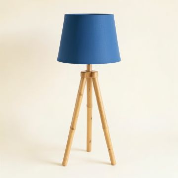 Hazel Bend Floor Lamp With A Plain Fabric Shade - Blue (synthetic illustration; no displayed measurements)