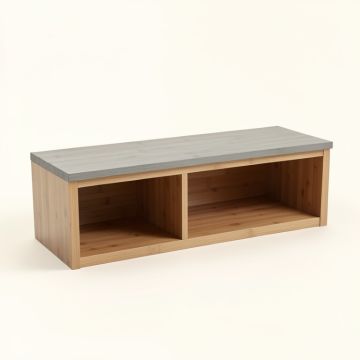 Pine Branch Shoe Storage Bench - Gray (synthetic illustration; no displayed measurements)