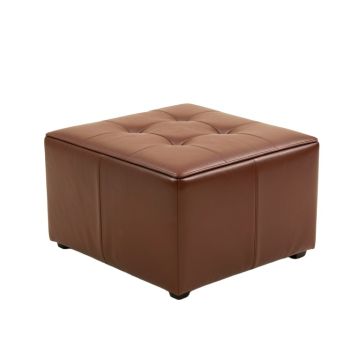 Sigler 35.5 '' Wide Faux Leather Tufted Square Cocktail Ottoman