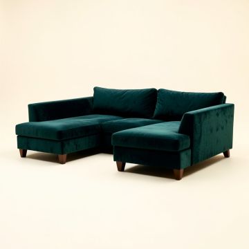 Lora 97 '' Wide Velvet Right Hand Facing Sofa & Chaise (synthetic illustration; no displayed measurements)