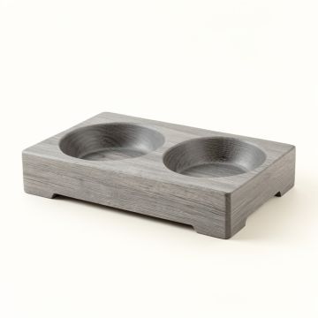 Briar Crest Pet Feeding Stand With Two Plain Empty Bowls - Gray (synthetic illustration; no displayed measurements)
