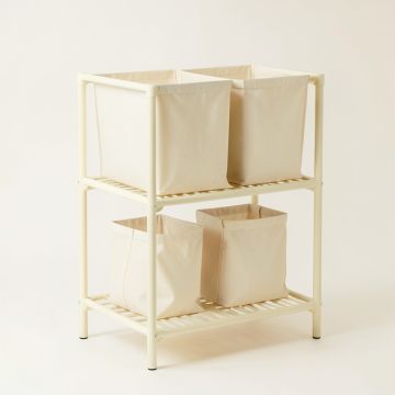 Brook Canyon Laundry Sorting Station With Plain Removable Bags - Cream (synthetic illustration; no displayed measurements)
