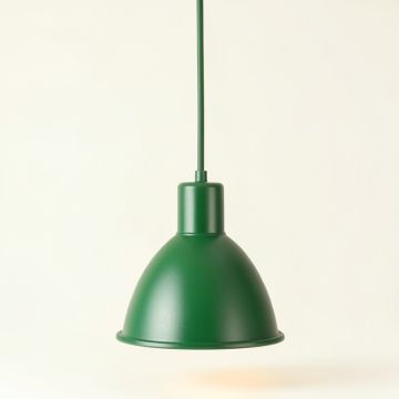 Reed Dale Pendant Light Suspended From One Plain Cable - Green (synthetic illustration; no displayed measurements)