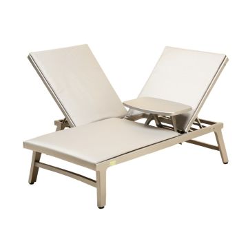 Coline Sun Lounger Reclining Set With Table