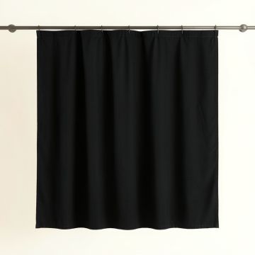 Willow Branch Shower Curtain Hanging Flat From A Plain Rod - Black (synthetic illustration; no displayed measurements)