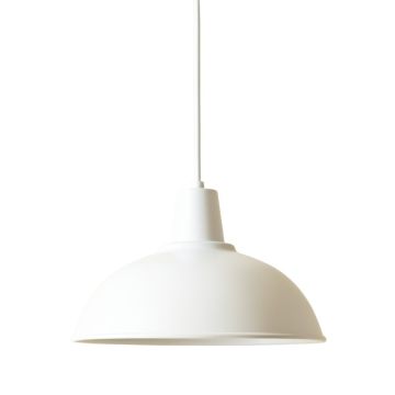 Oak Dale Pendant Light Suspended From One Plain Cable - White