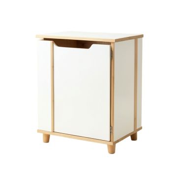 Cedar Dale Freestanding Pull-Out Hamper Cabinet - White