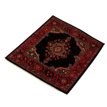 Gebbert Machine Made Power Loom Wool And Polyester Black/Red Area Rug