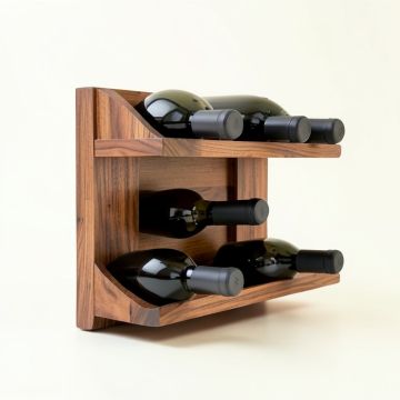 Mccandless 5 Bottle Wall Mounted Wine Bottle And Glass Rack (synthetic illustration; no displayed measurements)