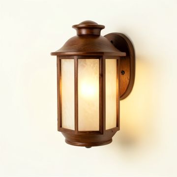Blythewood Walnut Patina Outdoor Wall Lantern (synthetic illustration; no displayed measurements)