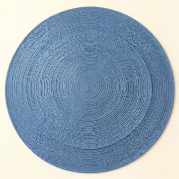 Cliff Bridge Round Area Rug - Blue (synthetic illustration; no displayed measurements)