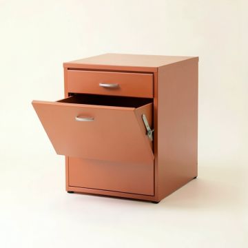 Alder Edge Freestanding Pull-Out Hamper Cabinet - Terracotta (synthetic illustration; no displayed measurements)