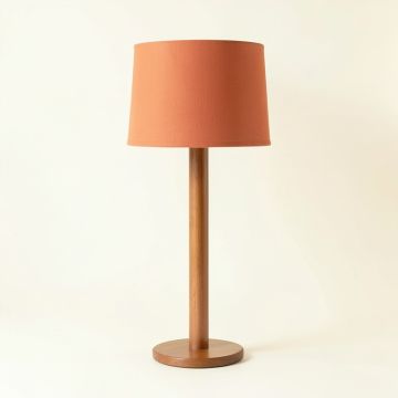 Maple Bend Floor Lamp With A Plain Fabric Shade - Terracotta (synthetic illustration; no displayed measurements)