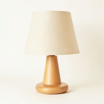 Hazel Bend Table Lamp With A Plain Fabric Shade - Beige (synthetic illustration; no displayed measurements)