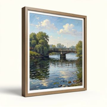 `` The Bridge At Argenteuil 1874 '' By Claude Monet Framed Painting Print On Wrapped Canvas (synthetic illustration; no displayed measurements)